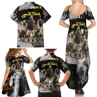 Boombox Breakdancer Family Matching Summer Maxi Dress and Hawaiian Shirt with Grafiti Art and Grunge Street Hip Hop Style - Wonder Print Shop