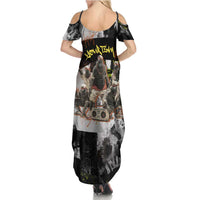 Boombox Breakdancer Family Matching Summer Maxi Dress and Hawaiian Shirt with Grafiti Art and Grunge Street Hip Hop Style - Wonder Print Shop