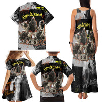 Boombox Breakdancer Family Matching Tank Maxi Dress and Hawaiian Shirt with Grafiti Art and Grunge Street Hip Hop Style - Wonder Print Shop