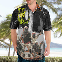 Boombox Breakdancer Hawaiian Shirt with Grafiti Art and Grunge Street Hip Hop Style - Wonder Print Shop