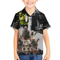 Boombox Breakdancer Hawaiian Shirt with Grafiti Art and Grunge Street Hip Hop Style - Wonder Print Shop