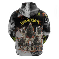 Boombox Breakdancer Hoodie with Grafiti Art and Grunge Street Hip Hop Style - Wonder Print Shop
