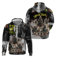 Boombox Breakdancer Hoodie with Grafiti Art and Grunge Street Hip Hop Style - Wonder Print Shop