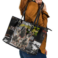 Boombox Breakdancer Leather Tote Bag with Grafiti Art and Grunge Street Hip Hop Style - Wonder Print Shop