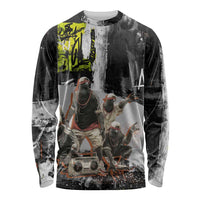 Boombox Breakdancer Long Sleeve Shirt with Grafiti Art and Grunge Street Hip Hop Style - Wonder Print Shop
