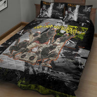 Boombox Breakdancer Quilt Bed Set with Grafiti Art and Grunge Street Hip Hop Style - Wonder Print Shop