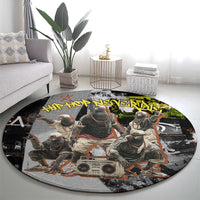Boombox Breakdancer Round Carpet with Grafiti Art and Grunge Street Hip Hop Style - Wonder Print Shop