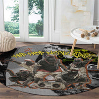Boombox Breakdancer Round Carpet with Grafiti Art and Grunge Street Hip Hop Style - Wonder Print Shop