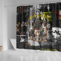 Boombox Breakdancer Shower Curtain with Grafiti Art and Grunge Street Hip Hop Style - Wonder Print Shop
