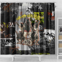 Boombox Breakdancer Shower Curtain with Grafiti Art and Grunge Street Hip Hop Style - Wonder Print Shop