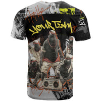 Boombox Breakdancer T Shirt with Grafiti Art and Grunge Street Hip Hop Style - Wonder Print Shop