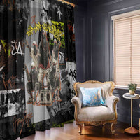 Boombox Breakdancer Window Curtain with Grafiti Art and Grunge Street Hip Hop Style - Wonder Print Shop