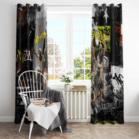 Boombox Breakdancer Window Curtain with Grafiti Art and Grunge Street Hip Hop Style - Wonder Print Shop
