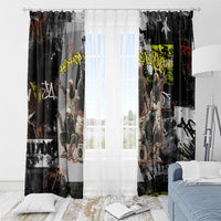 Boombox Breakdancer Window Curtain with Grafiti Art and Grunge Street Hip Hop Style - Wonder Print Shop