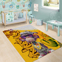 Graffiti Monkey Area Rug with Hip Hop Sunglasses and Gold Chain Design - Wonder Print Shop