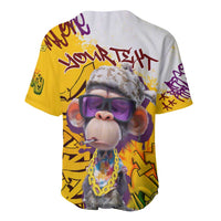 Graffiti Monkey Baseball Jersey with Hip Hop Sunglasses and Gold Chain Design - Wonder Print Shop