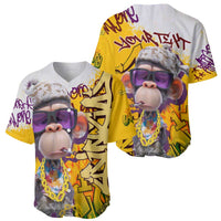 Graffiti Monkey Baseball Jersey with Hip Hop Sunglasses and Gold Chain Design - Wonder Print Shop