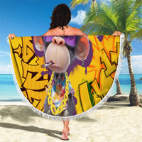 Graffiti Monkey Beach Blanket with Hip Hop Sunglasses and Gold Chain Design - Wonder Print Shop