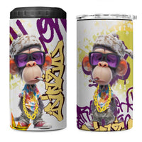 Graffiti Monkey 4 in 1 Can Cooler Tumbler with Hip Hop Sunglasses and Gold Chain Design - Wonder Print Shop