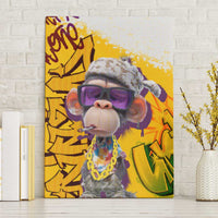 Graffiti Monkey Canvas Wall Art with Hip Hop Sunglasses and Gold Chain Design - Wonder Print Shop