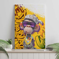 Graffiti Monkey Canvas Wall Art with Hip Hop Sunglasses and Gold Chain Design - Wonder Print Shop