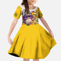 Graffiti Monkey Family Matching Off Shoulder Maxi Dress and Hawaiian Shirt with Hip Hop Sunglasses and Gold Chain Design - Wonder Print Shop