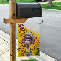 Graffiti Monkey Garden Flag with Hip Hop Sunglasses and Gold Chain Design - Wonder Print Shop