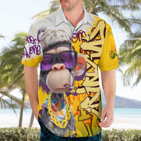 Graffiti Monkey Hawaiian Shirt with Hip Hop Sunglasses and Gold Chain Design - Wonder Print Shop