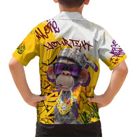 Graffiti Monkey Hawaiian Shirt with Hip Hop Sunglasses and Gold Chain Design - Wonder Print Shop