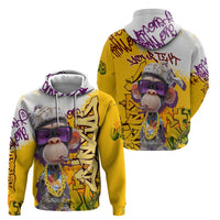Graffiti Monkey Hoodie with Hip Hop Sunglasses and Gold Chain Design - Wonder Print Shop
