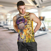 Graffiti Monkey Men Tank Top with Hip Hop Sunglasses and Gold Chain Design - Wonder Print Shop