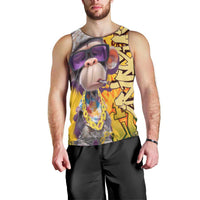 Graffiti Monkey Men Tank Top with Hip Hop Sunglasses and Gold Chain Design - Wonder Print Shop
