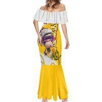 Graffiti Monkey Mermaid Dress with Hip Hop Sunglasses and Gold Chain Design - Wonder Print Shop