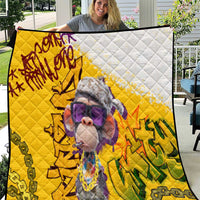 Graffiti Monkey Quilt with Hip Hop Sunglasses and Gold Chain Design - Wonder Print Shop