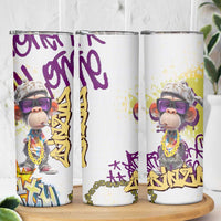 Graffiti Monkey Skinny Tumbler with Hip Hop Sunglasses and Gold Chain Design - Wonder Print Shop