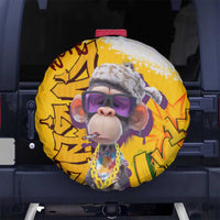 Graffiti Monkey Spare Tire Cover with Hip Hop Sunglasses and Gold Chain Design - Wonder Print Shop