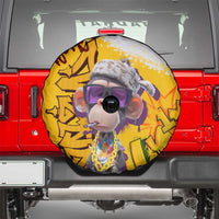Graffiti Monkey Spare Tire Cover with Hip Hop Sunglasses and Gold Chain Design - Wonder Print Shop