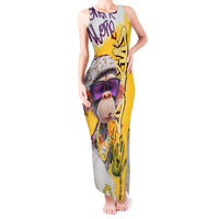Graffiti Monkey Tank Maxi Dress with Hip Hop Sunglasses and Gold Chain Design - Wonder Print Shop