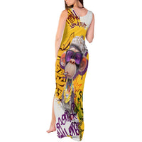 Graffiti Monkey Tank Maxi Dress with Hip Hop Sunglasses and Gold Chain Design - Wonder Print Shop