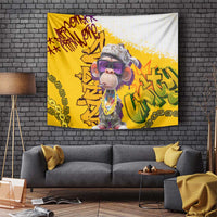 Graffiti Monkey Tapestry with Hip Hop Sunglasses and Gold Chain Design - Wonder Print Shop