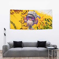 Graffiti Monkey Tapestry with Hip Hop Sunglasses and Gold Chain Design - Wonder Print Shop
