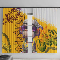 Graffiti Monkey Window Curtain with Hip Hop Sunglasses and Gold Chain Design - Wonder Print Shop