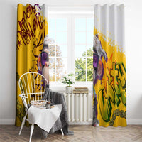 Graffiti Monkey Window Curtain with Hip Hop Sunglasses and Gold Chain Design - Wonder Print Shop