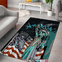 Street Art Liberty Area Rug with Graffiti Print and Cartoon Statue of Liberty - Wonder Print Shop