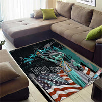Street Art Liberty Area Rug with Graffiti Print and Cartoon Statue of Liberty - Wonder Print Shop