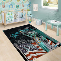 Street Art Liberty Area Rug with Graffiti Print and Cartoon Statue of Liberty - Wonder Print Shop