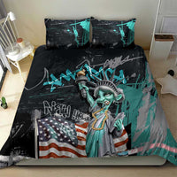 Street Art Liberty Bedding Set with Graffiti Print and Cartoon Statue of Liberty - Wonder Print Shop