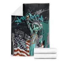 Street Art Liberty Blanket with Graffiti Print and Cartoon Statue of Liberty - Wonder Print Shop