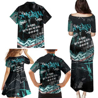 Street Art Liberty Family Matching Puletasi and Hawaiian Shirt with Graffiti Print and Cartoon Statue of Liberty - Wonder Print Shop