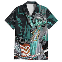 Street Art Liberty Family Matching Short Sleeve Bodycon Dress and Hawaiian Shirt with Graffiti Print and Cartoon Statue of Liberty - Wonder Print Shop